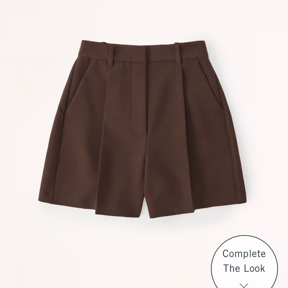 Abercrombie & Fitch High-Waist Brown Tailored Shorts